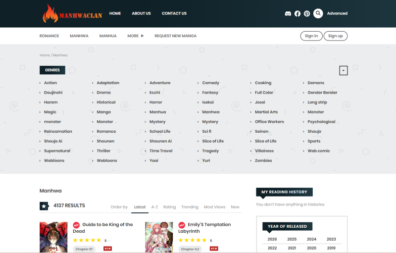 Is ManhwaClan Not Working? Here's What Readers Need to Know 3 manhwaclan genres